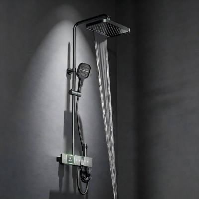 Premium 5-Function Thermostatic Exposed Shower System with LED Display | Wholesale Supplier for Bathroom Projects
