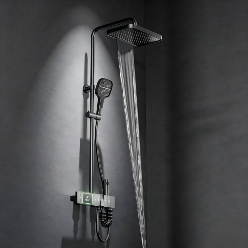 Premium 5-Function Thermostatic Exposed Shower System with LED Display | Wholesale Supplier for Bathroom Projects