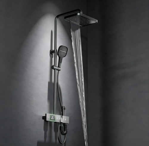 Premium 5-Function Thermostatic Exposed Shower System with LED Display | Wholesale Supplier for Bathroom Projects