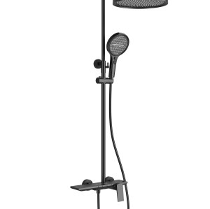 Premium Black 4-Function Exposed Shower System with Piano Keys | Wholesale Supplier for Bathroom Projects