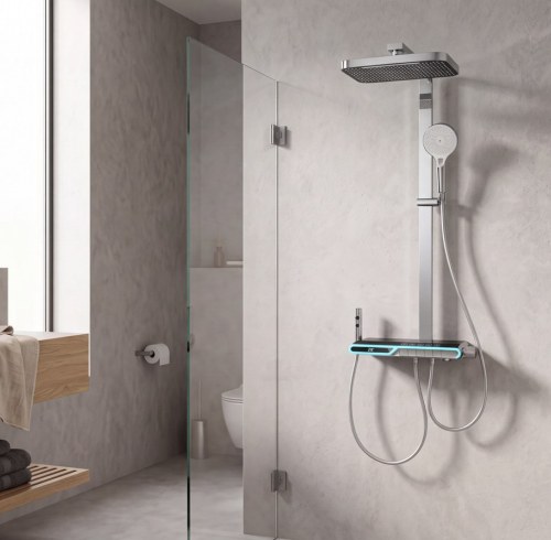Premium Chrome 5-Function Thermostatic Shower System with LED Lighting | Wholesale Supplier for Luxury Bathroom Projects