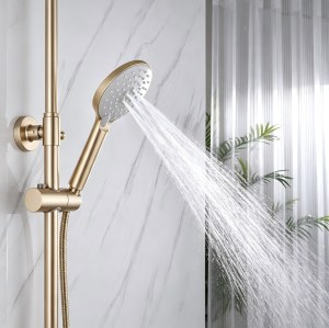 Premium Brushed Gold 3-Function Exposed Brass Shower System | Wholesale Supplier for Bathroom Projects