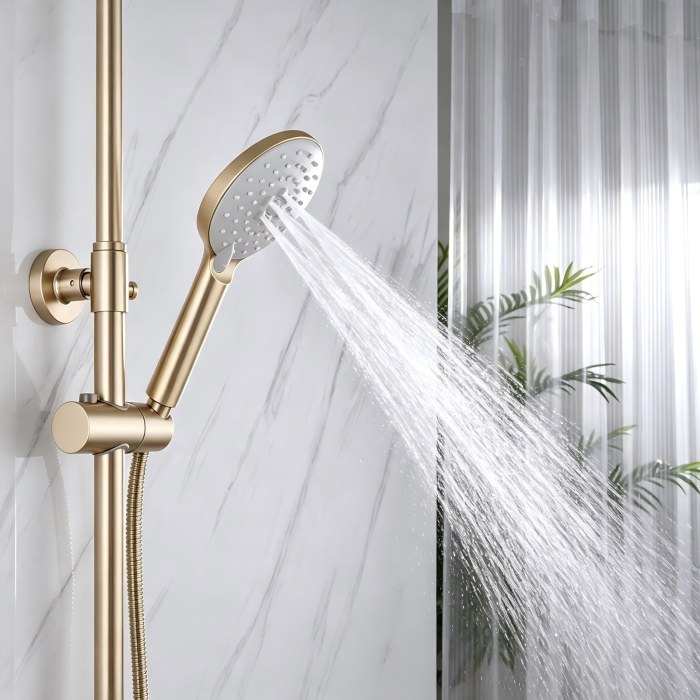 Premium Brushed Gold 3-Function Exposed Brass Shower System | Wholesale Supplier for Bathroom Projects