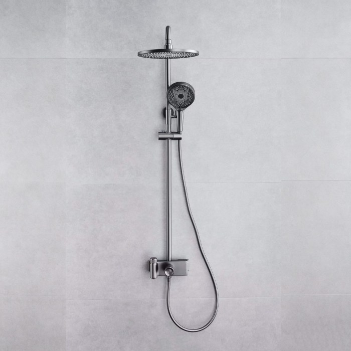 Compact Gunmetal 3-Function Exposed Brass Shower System | Wholesale Manufacturer for Apartment Projects
