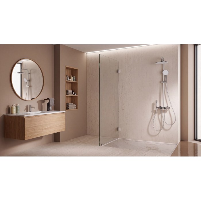 Chrome 4-Function Thermostatic Exposed Shower System with Digital Display | Wholesale Supplier for Bathroom Projects