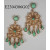 Flower filigree chanderlier earrings-opaque LT. green