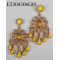 Flower filigree chanderlier earrings-opaque yellow