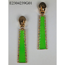 Zipper Neon green earrings