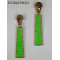 Zipper Neon green earrings