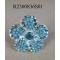 Flower ring-Pastel blue & matt silver