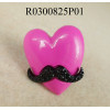 Heart mustache ring-Spayed pink