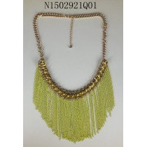 cascade necklace-Neon green