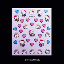 Hello kitty with heart  3D Nail Art Sticker