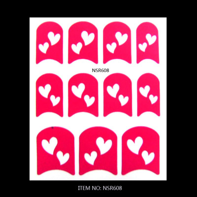 11 Pattern Nail Art Stencil with heart design