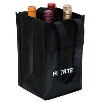 Non woven four bottle wine bag