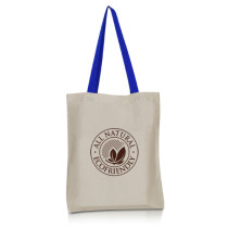 Natual Cotton Canvas totes with color handles