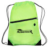 Sport drawstring pack with front zipper