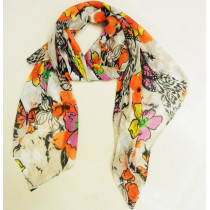 Butterfly polyester scarf