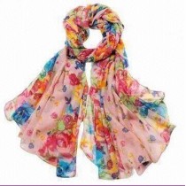 2012 fashionable flower pattern printed women's long scarf