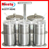 stainless steel & glass spice canister with lid