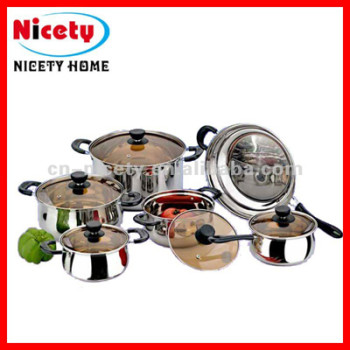 stainless steel utensil set of 12pcs cookware set