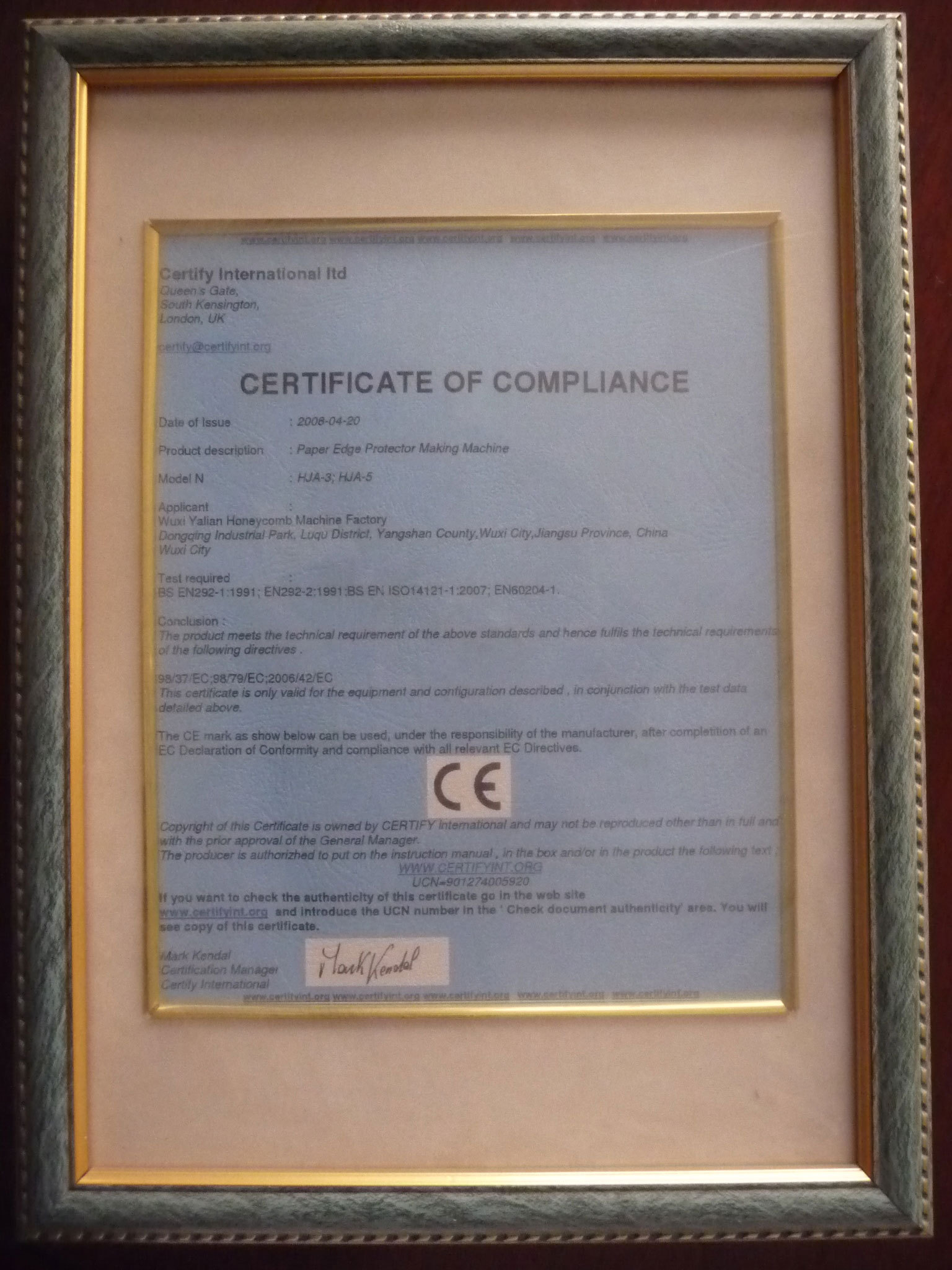 Certificate of Compliance