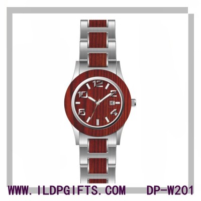 Custom brand Wooden watch stainless steel base