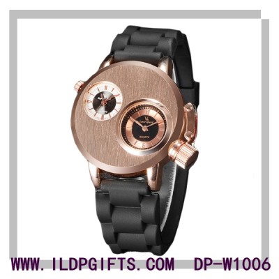 dual-core quartz silicone watch