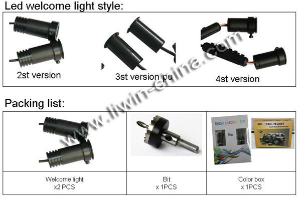 Buy one set get 1 pair film free led welcome light 12v