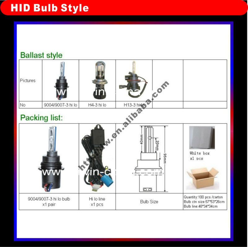 50% off discount bulb hid light 12v/24v 35w55w 9004-2