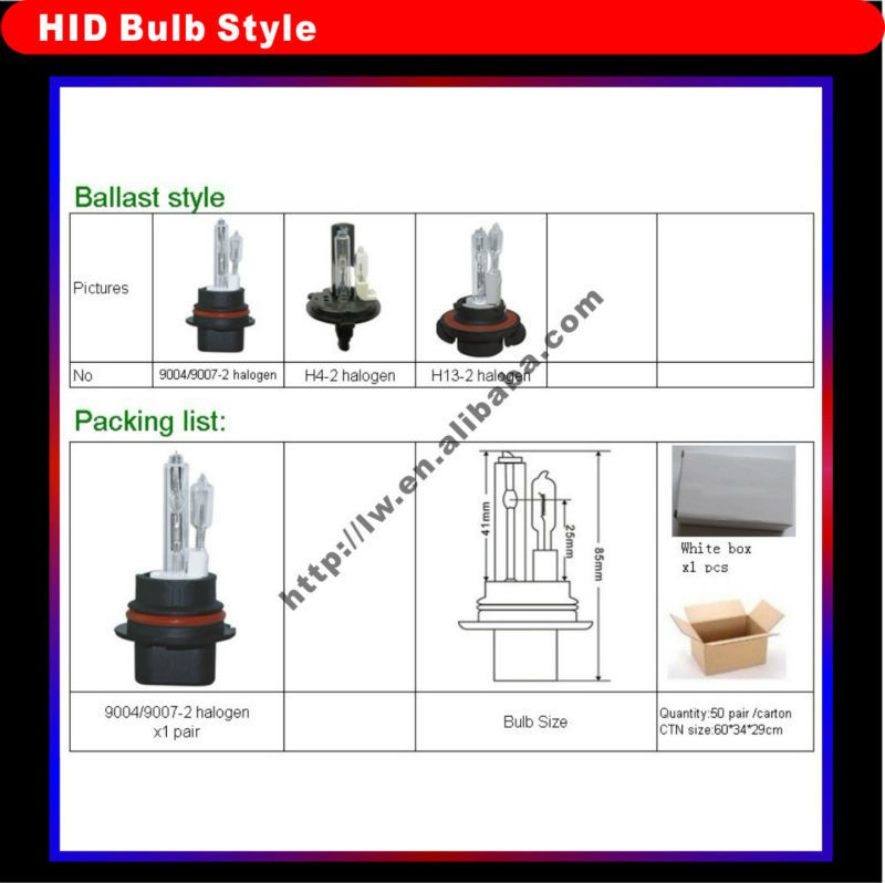 hot sale HID xenon kit standard kit 9005 HB3 6000K 12V 35W