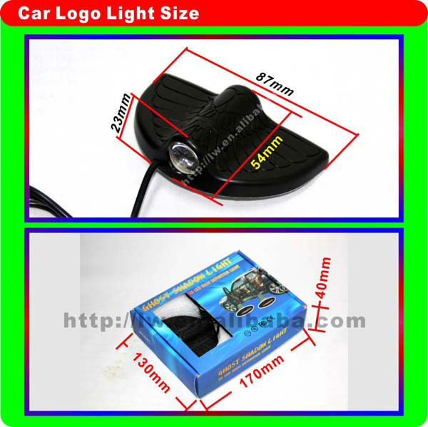 Stick-on led Car Logo light, led ghost shadow light no drill