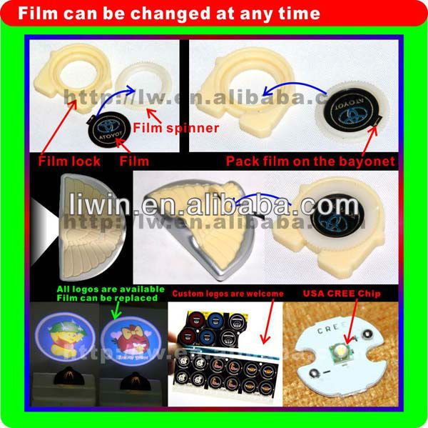 50% off hot selling cree chip 12v 3w 5w led car logo with names