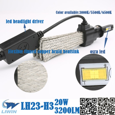 LW 8-32v 20w 4x4 for jeep off road trucks led lighting h3 led headlamp no fan