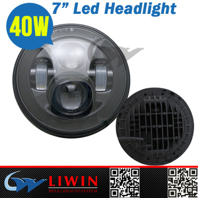 LW 7inch high low beam car led headlight 40W cre e round led bulbs kit car headlight