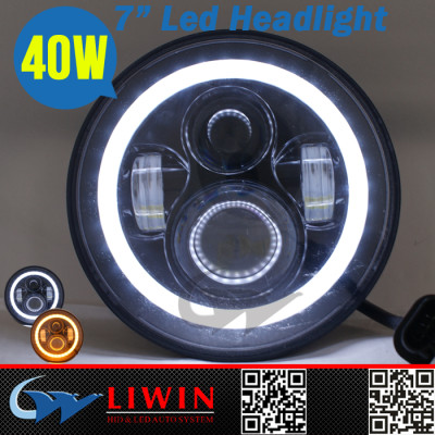 LW new product 10-30V headlight bulb led IP67 cre e 7inch 40w high low beam auto car led light fo Jeep Wrangler