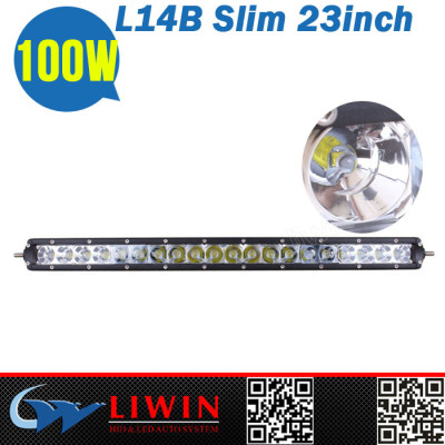 International certification factory 10-30v single row led mini light bar 100w 23inch flood led work light bar