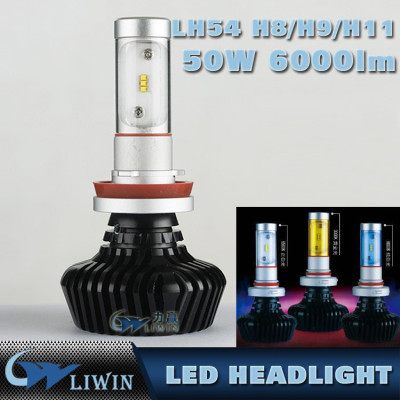 LW Newest Design Highlight Condenser H8 6000lm Car Led Headlight 50w Auto Lamp H9 Led Headlamps Car