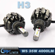 LVWON Auto Manufacturer Automotive Headlight Universal 4000LM Car Lamps Kit 35W H3 Led Lighting Bulb For Cars 6Gen 5W cree led car logo door light
