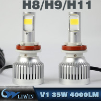 LVWON Wholesale Low Price Waterproof Aluminum Led Headlight Bulb 35W Led Bulb For Car H8 H9 H11 Led Headlight 6G 5W Best quality LED laser car logo door light