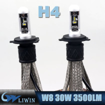 LVWON 12V Voltage Auto Led Bulb H4 X4 30W 3500LM Super Led Headlight H13 9004 9007 Atv Light best selling led door light