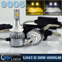 LVWON Double Light D33 Led Headlight Head Lamp Fog Lamp Bulb Conversion Kit 9005 HB3 36W 4000LM For Nighteye Led Headlight LED Car Door Logo Laser projector Light