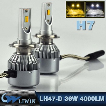 LVWON Aluminum Alloy Design H7 LED Headlamp 36W 4000LM Auto Spare Parts Car LED Light Bulb Headlight Kit For Ram Headlight laser logo led door ghost shadow projector lights