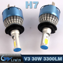 LVWON 12 Volt Car H7 Led Headlight 60W H4 3300LM Led Head Light Bulb 12v 3w 5w car logos south Korean