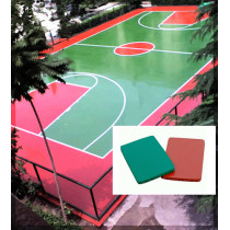 Outdoor basketball court flooring