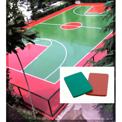 Outdoor basketball court flooring