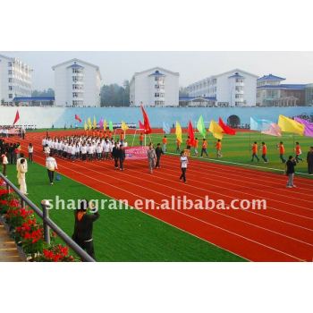 Mixed rubber running track