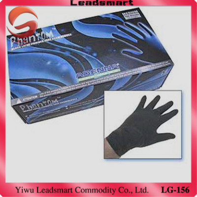 powder free tattoo black latex gloves with AQL1.5