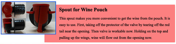 spout of wine bag