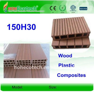 Wpc wood plastic composite decking/pisos 150*30mm placa wpc chão decking de wpc chão